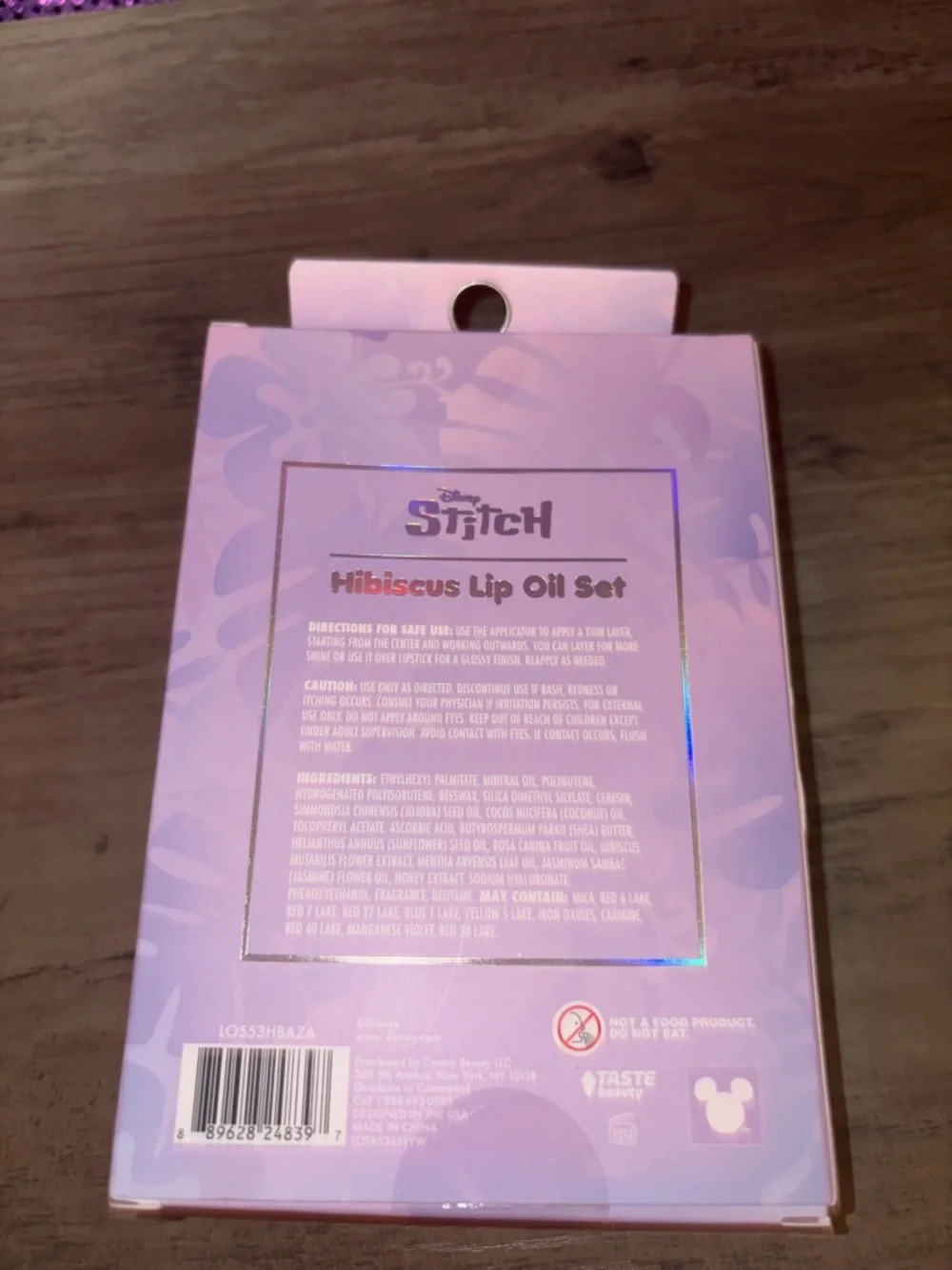 Disney Stitch Hibiscus Lip Oil Set Trio Pink Purple Gloss Gift NWT